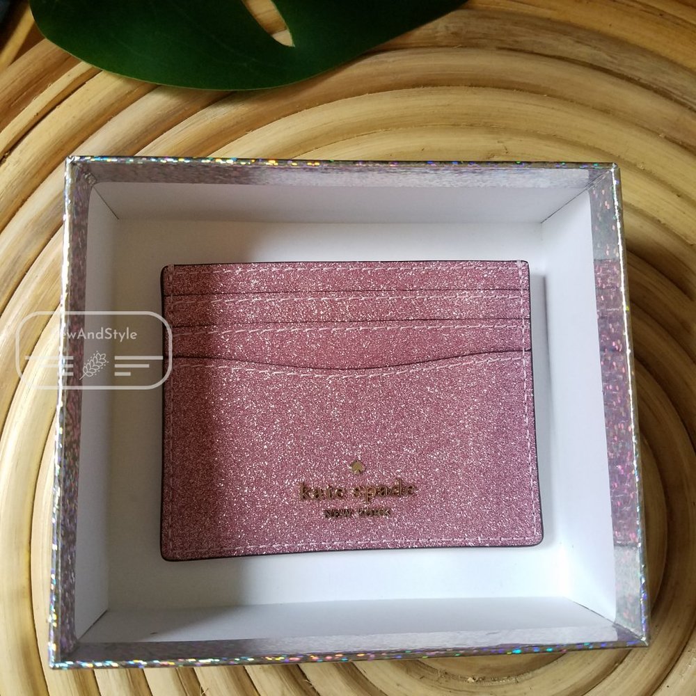 Kate Spade Small Boxed Slim Card Holder Pink Rose - Picture 9 of 11